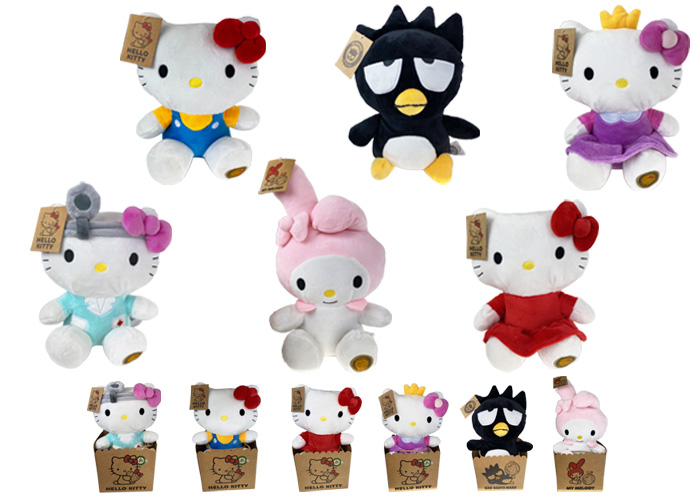 (Mis 3+) HELLO KITTY Peluche 27cm – in box regalo –  6ass…x12
